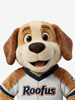 Roofus, the Fischer Roofing mascot